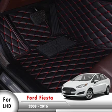 3D Rugs Interior Leather Mat Pad Car Accessories LHD Car Floor Mat For Ford Fiesta 2008 2009 2010 2011 2012 2013