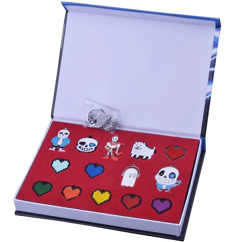 

Undertale Sans Papyrus Frisk Necklace Keyring Pendant Cosplay Collection Set