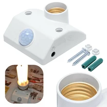 Автоматическая человеческого тела Инфракрасный датчик движения светодиодный лампочки E27 движения PIR детектор настенный держатель лампы для подключения к розетке