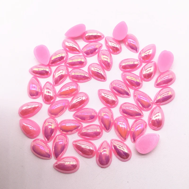 6x10/8x12/10x14/13x18mm Flatback Half Teardrop Shape Plastic ABS Imitation Pearl Beads For Jewelry Craft Scrapbook Decoration - Цвет: 02