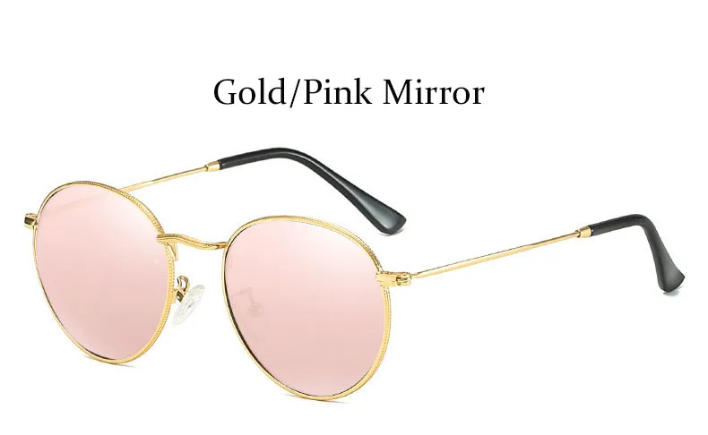 Классические поляризационные Овальные Солнцезащитные очки для женщин, винтажные круглые зеркальные линзы, мужские солнцезащитные очки, женские солнцезащитные очки для женщин, бренд - Цвет линз: Gold Pink Mirror
