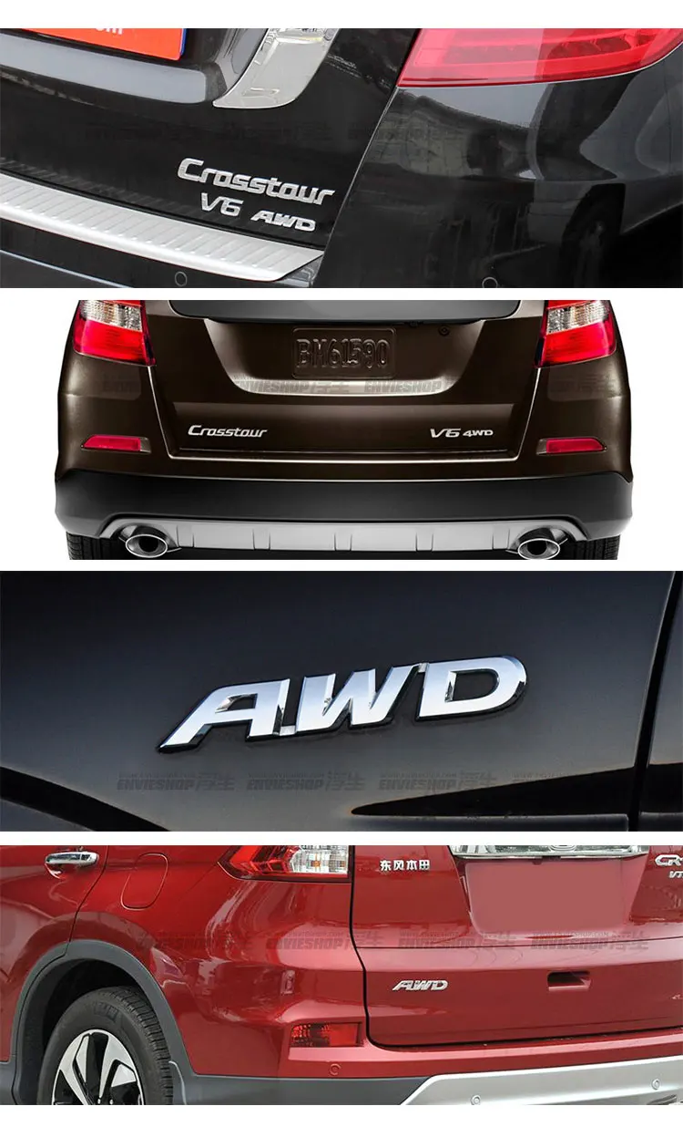 Хромированный металл AWD V6 багажник эмблема Знак Логотип для автомобильного стайлинга установка 3D Наклейка для Toyota Highlander Honda Crosstour CR-V Accord