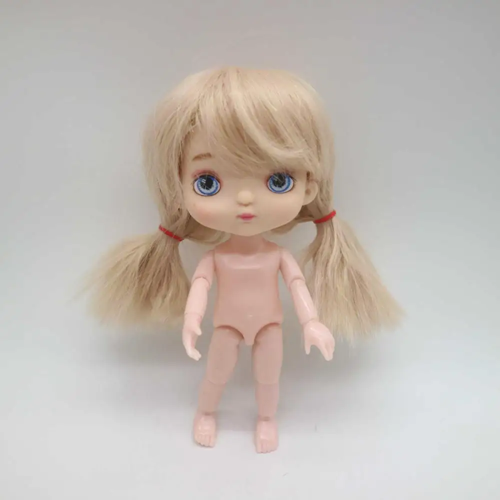 16 см куклы как HOLA куклы Обнаженная кукла с макияжем-6 - Цвет: nude doll and wig 5