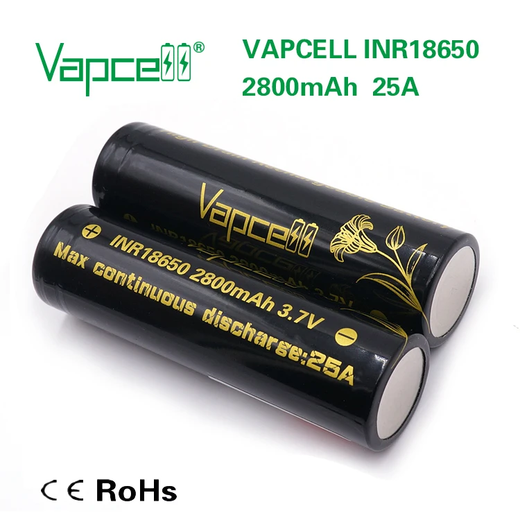 4 шт. VAPCELL INR 18650 Батарея 2800 мАч 25A переупакованная VTC5D аккумуляторная батарея равна