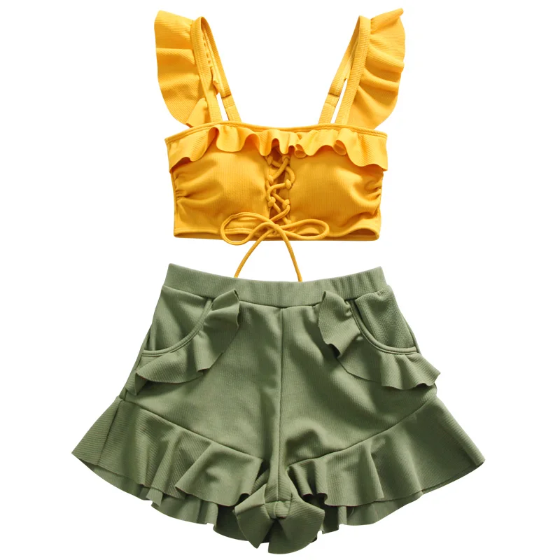 

2019 New Women Three Piece Swimwear Bikini Set Biquinis Summer Sexy Swimming Beach Wear Sports Cute Girls Swim Bandage Swimsuit