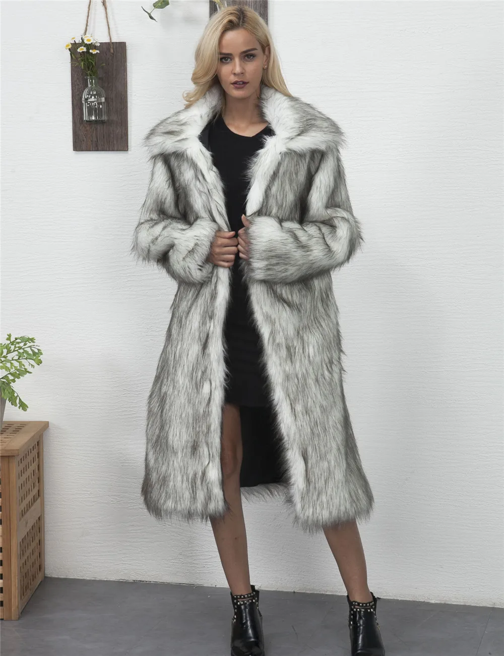 Casual Winter Long Coat Women Thick Faux Fur Coat 2019 Fashion Long Sleeve Jacket Warm Loose Outerwear White Clothes Plus Size