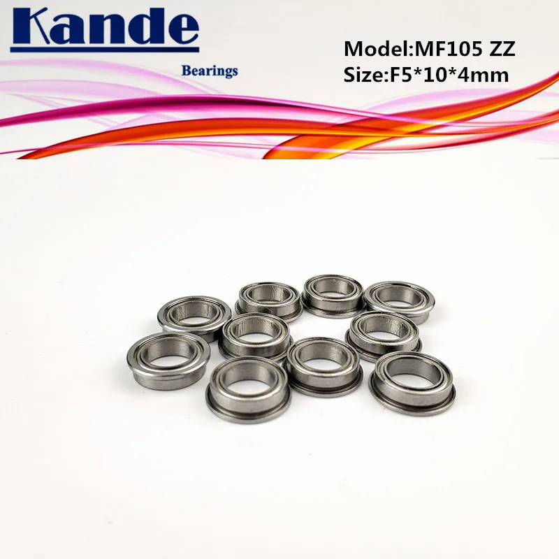 

Kande Bearings 10PCS MF105ZZ MF105 MF105 ZZ Miniature Flange Bearing F5x10x4mm