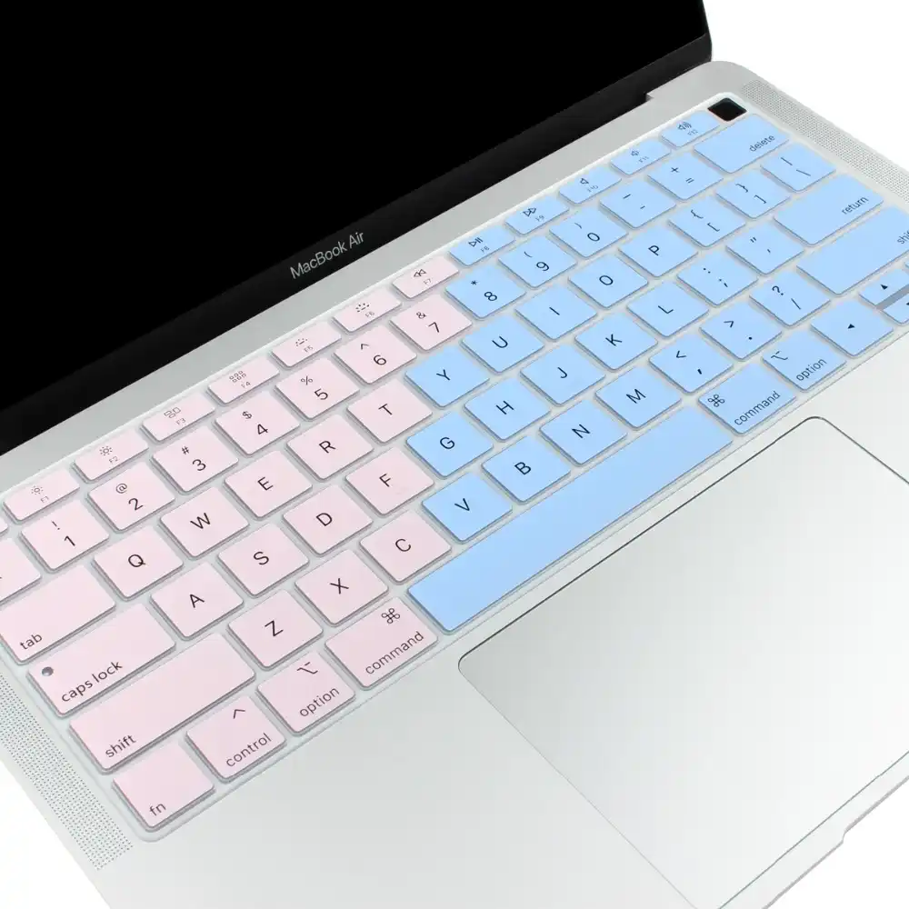 Us Version English Silicone Keyboard Cover For Macbook Air 13 19 179 A1932 Touch Id Gradient Colorful Keyboard Film Keyboard Covers Aliexpress