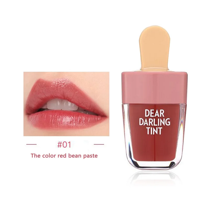1PC batom Super Ice Cream Lip Gloss Waterproof Long Lasting Makeup Liquid Lipstick Sweet Red Lip Tint 5 color 1PC batom Super Ice Cream Lip Gloss Waterproof Long Lasting Makeup Liquid Lipstick Sweet Red Lip Tint 5 color