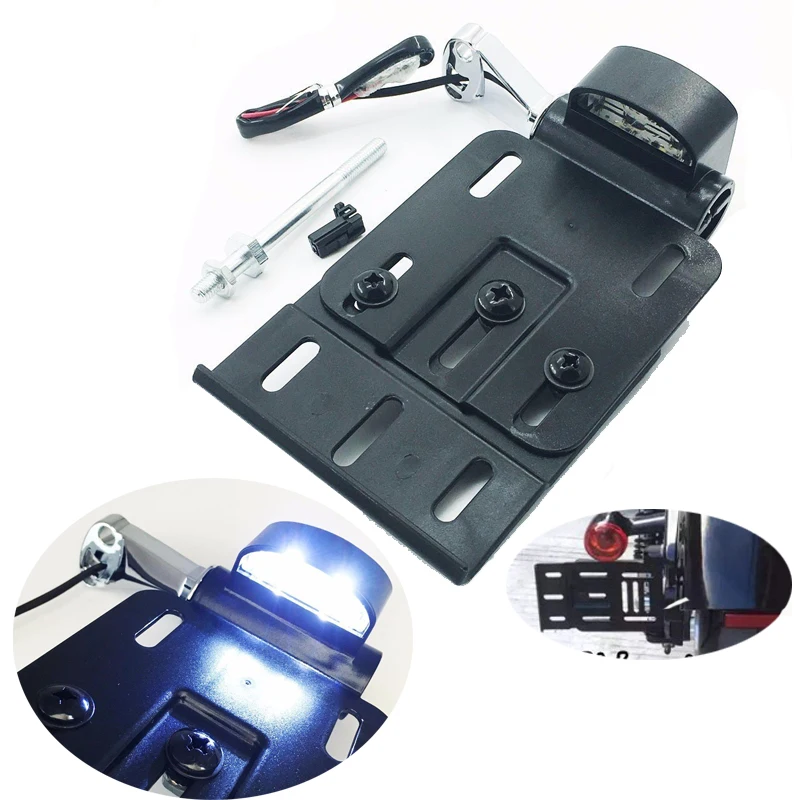 LED Light Side Mount License Plate For Harley Davidson Sportster 883