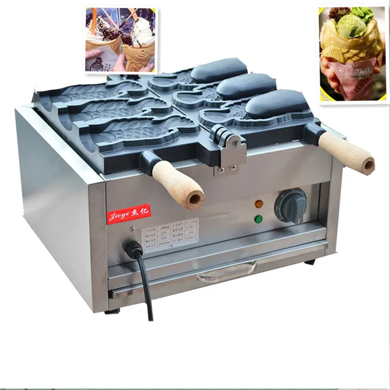 110V 220V Non-stick Commercial Electric Ice Cream Deep Mouth Taiyaki Fish Waffle Maker 3pcs Waffle Machine Baker For Ice Cream 110V 220V Non-stick Commercial Electric Ice Cream Deep Mouth Taiyaki Fish Waffle Maker 3pcs Waffle Machine Baker For Ice Cream