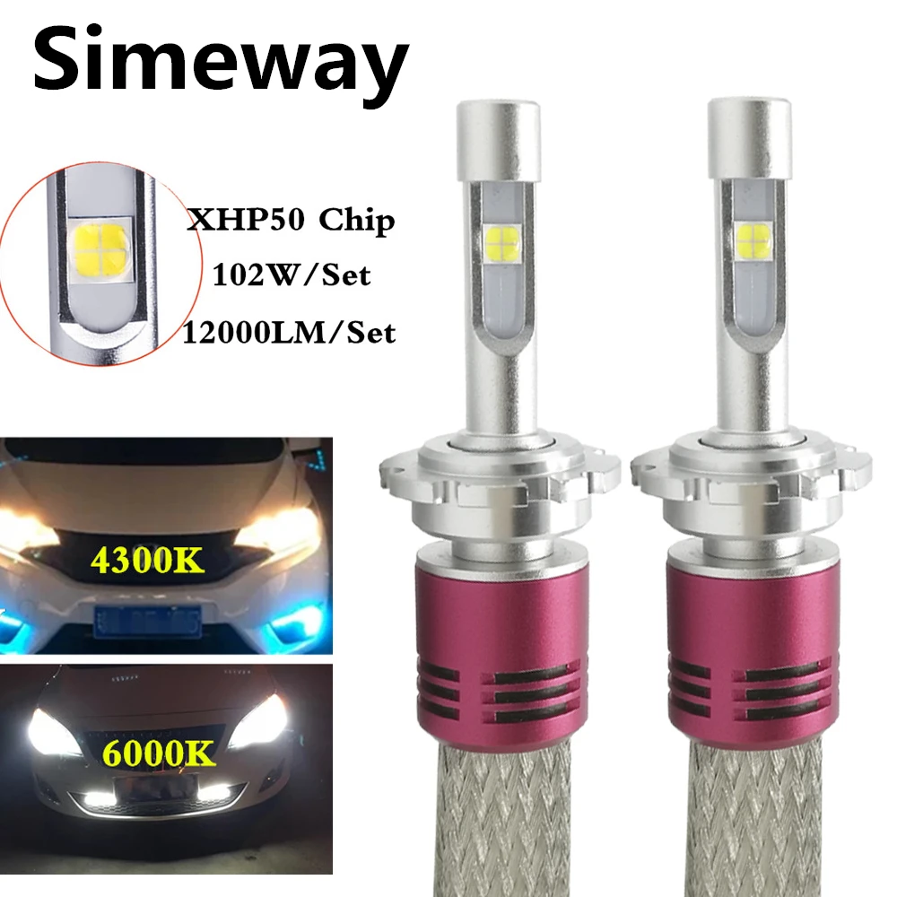 Super Bright D2S Car Headlight LED H4 H13 9004 9007 High Low Beam Whit