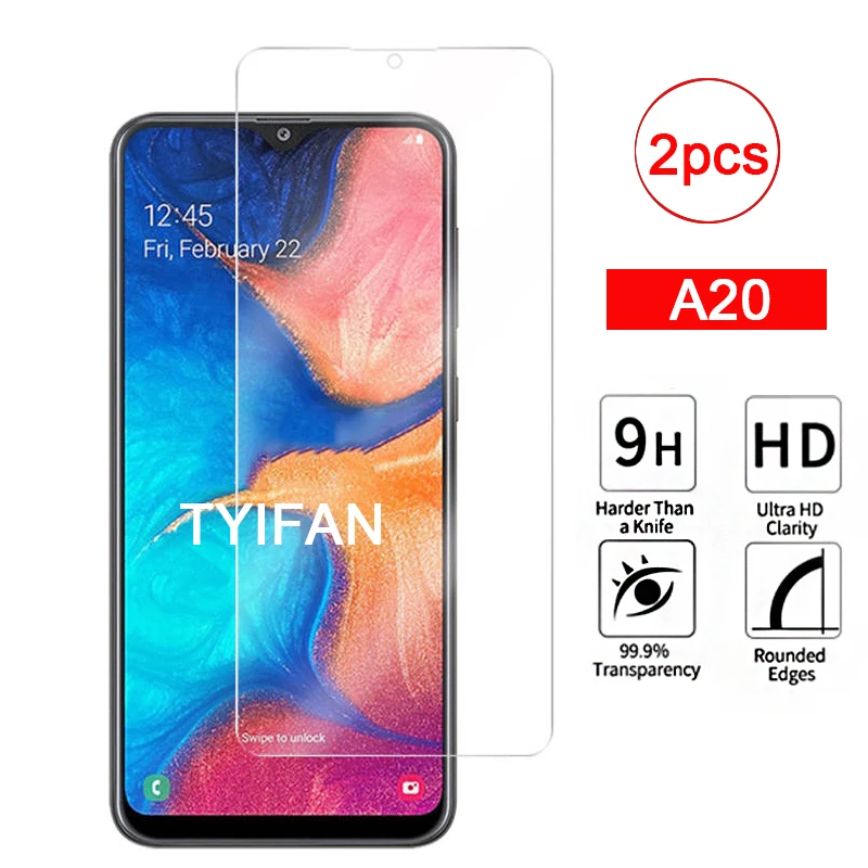 Закаленное стекло для Samsung A20 2 шт. защитная пленка экрана телефона Galaxy A 20 20a Galxy 6