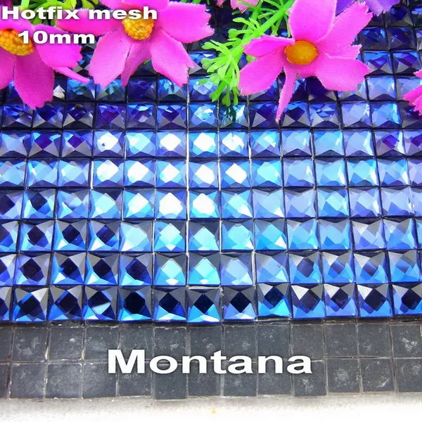 Сверкающие 10 мм полностью стеклянные стразы горячей фиксации на клею аппликация окантовка сетка лист Свадебные платья обувь декоративная - Цвет: A7 Montana