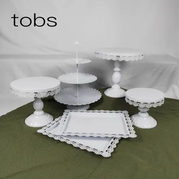 

Decorating Tool Supplies Cupcake Wedding Set White Dessert Metal Cup Display 3 Tier Crystal Cake Stand