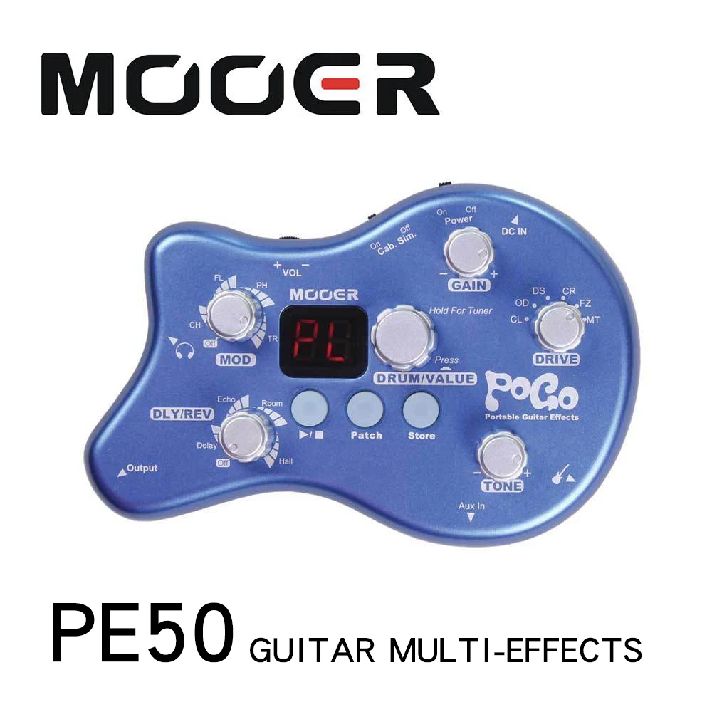 Mooer PE50 Pogo черный портативный Гитарный процессор с множеством эффектов-5 модулей