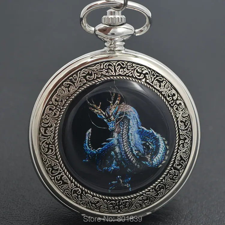 Модные серебряные мужские карманные часы с вырезами синие римские цифры персонализированные Механические карманные часы