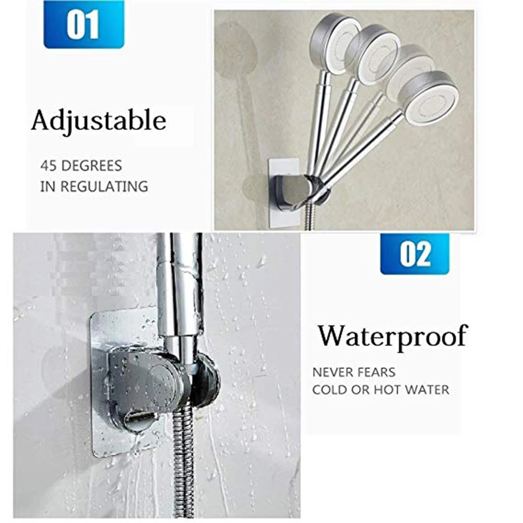2Pcs Adjustable Shower Head Holder Rack Bracket Suction Cup Wall Mounted Replacement Shower Holder Bathroom Accessories