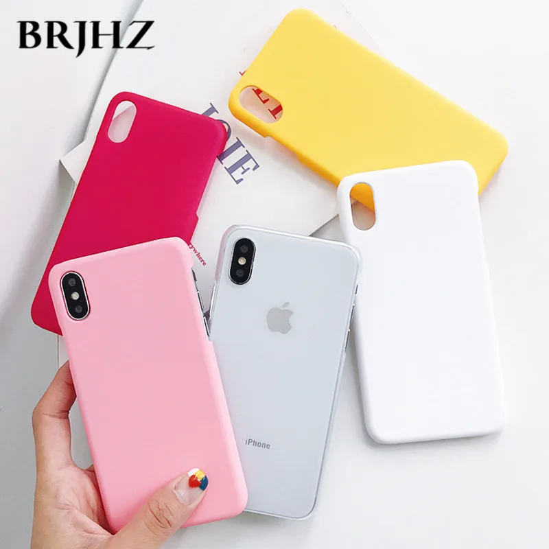 

For iPhone X Xs Max XR 8 7 Simple Plain Phone Case Slim Frosted Hard PC Back Cover For iPhone 8 7 6 6S Plus 5 5S SE 4 4S 5C Case