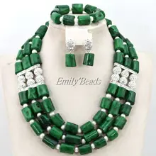 Новое нигерийское зеленое украшение с коралловыми бусинами, комплект, Африканский Свадебный комплект с necklace ем, подарок для невесты, комплект бусин,, CJ437