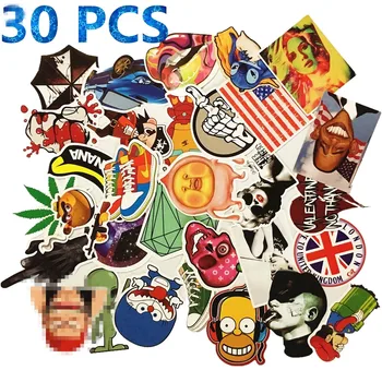 

30pcs pack Classic Fashion Style Graffiti Stickers For Moto car & suitcase cool laptop stickers Skateboard sticker