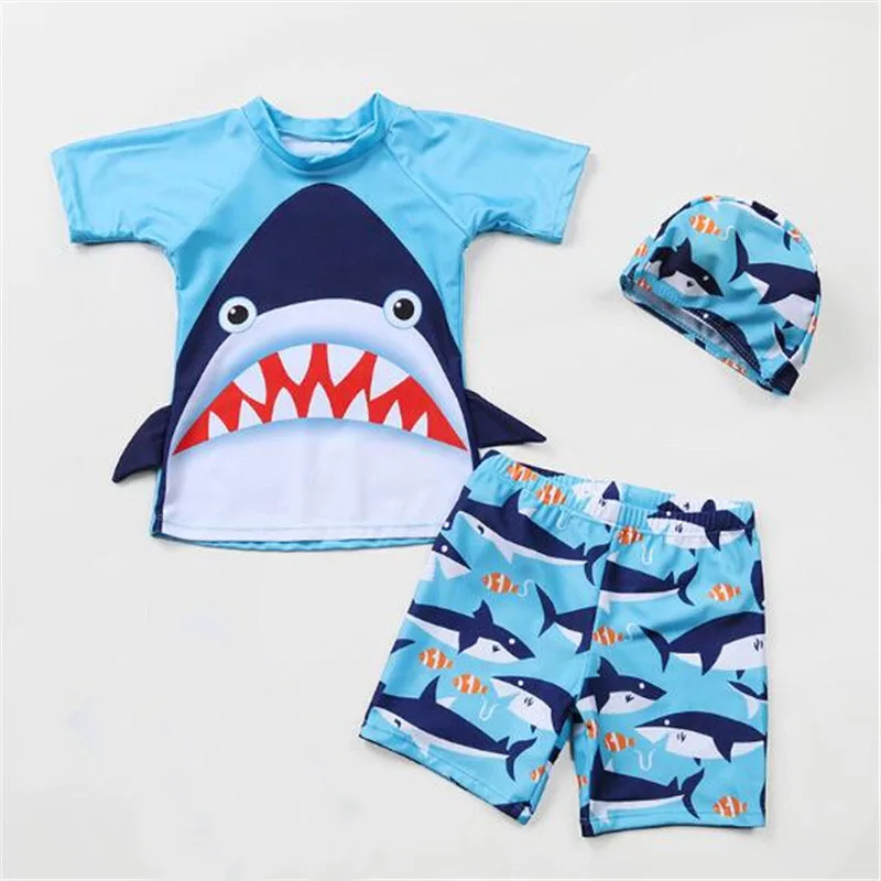 

Children's Swimsuit Cute Baby Sunscreen Cartoon Shark Boxer Swimwear Kids Boy Swimwear Infant Swimwear Kids Beach Suit