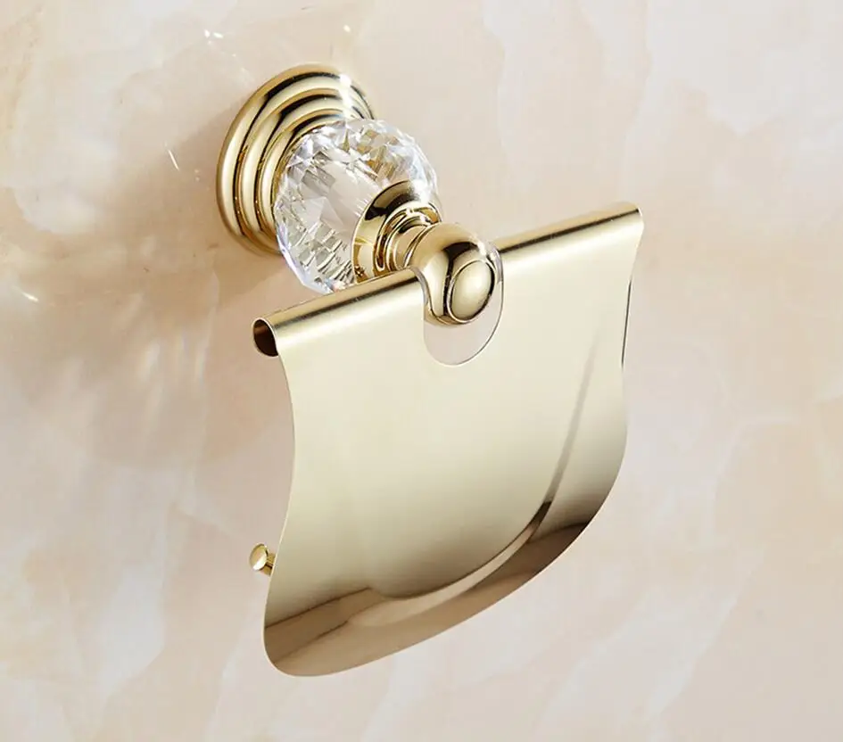 Лейден кристалл хром/золото держатель для туалетной бумаги настенный держатель для рулона держатель для туалетной бумаги роскошные аксессуары для ванной комнаты