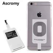 Беспроводной зарядный приемник Ascromy QI для Apple iPhone 7, 6 S, 6 S, iPhon 5, C, 5S, SE, 5C, iPhone7, беспроводное зарядное устройство Qi, патч-адаптер