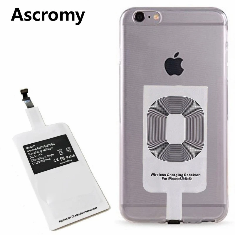 Ascromy Qi Opladen Ontvanger Pad Voor Apple 7 6 S 6 S Iphon 5 C 5S Se 5C IPhone7 Qi Draadloze Oplader Patch Adapter|charging receiver|wireless charging receiverwireless charger - AliExpress