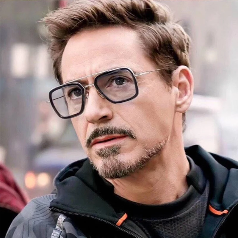 Мужские квадратные солнцезащитные очки tony stark роскошные в стиле ретро с 3