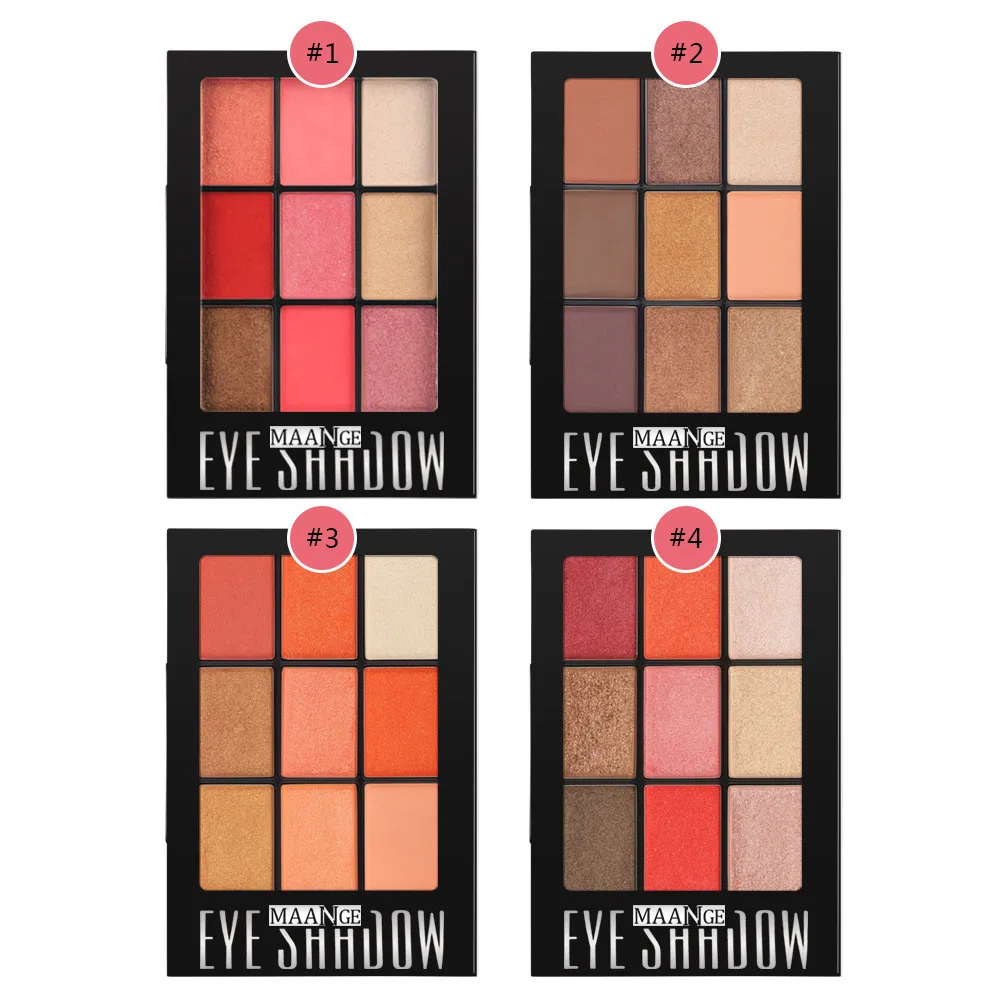 

9 Color New Cosmetic Matte Eyeshadow Cream Makeup Palette Shimmer Earth Color Shimmer Matte Nude Pigments Set Brush Set 0502MZH