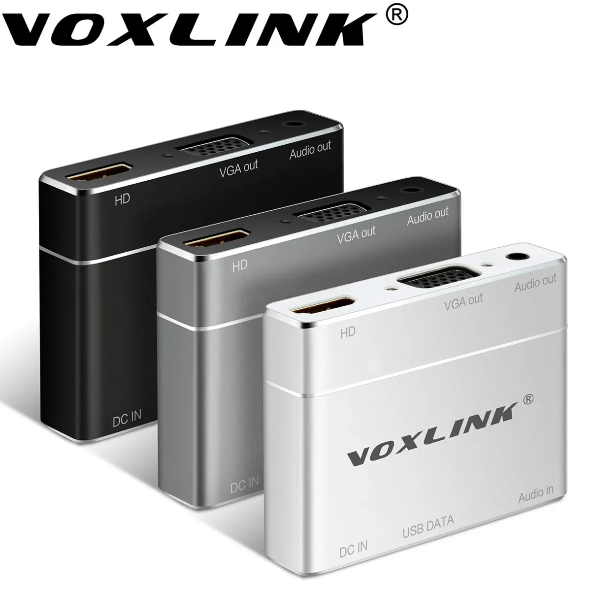 Voxlink HD цифровой av-адаптер Поддержка Full 1080 P AirPlay Dlan USB к HDMI + VGA аудио конвертер
