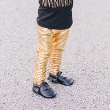 YWHUANSEN/Детские леггинсы на осень-зиму для детей от 4 до 24 месяцев золотистые леггинсы для девочек, одежда для малышей штаны для маленьких мальчиков детские штаны