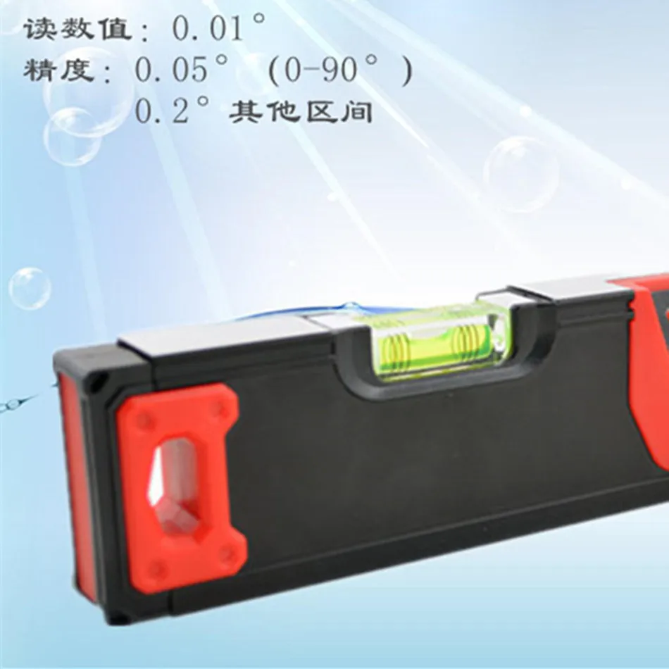 AL1210N 200MM Aluminum Alloy Level Angle Slope Meter Protractor Digital