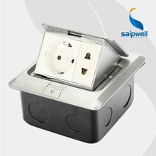 16A 220 V класса люкс Алюминий сплав напольная розетка/Европейский Стиль мульти-функциональное гнездо(SPD-2F/AC1-6