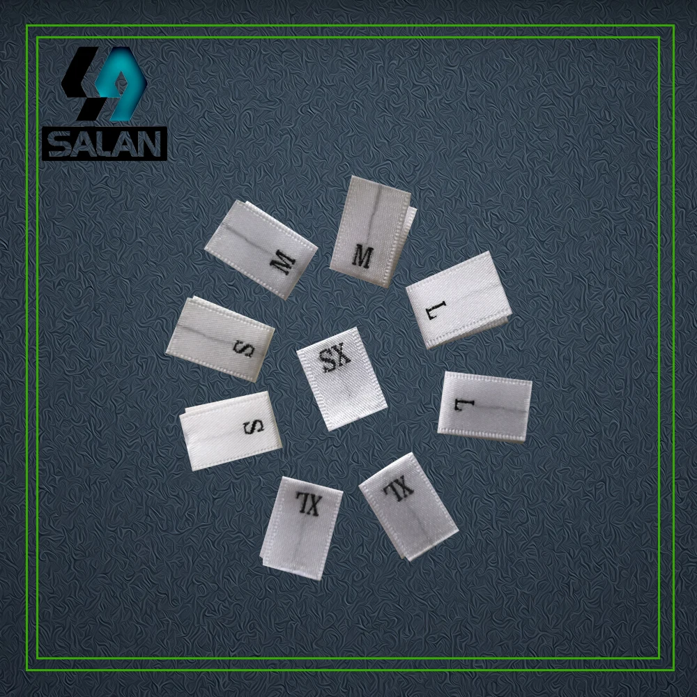 

Wholesale Stock garment satin fabric number size labels for clothing sewing tags Custom clothing woven Size tags free shipping