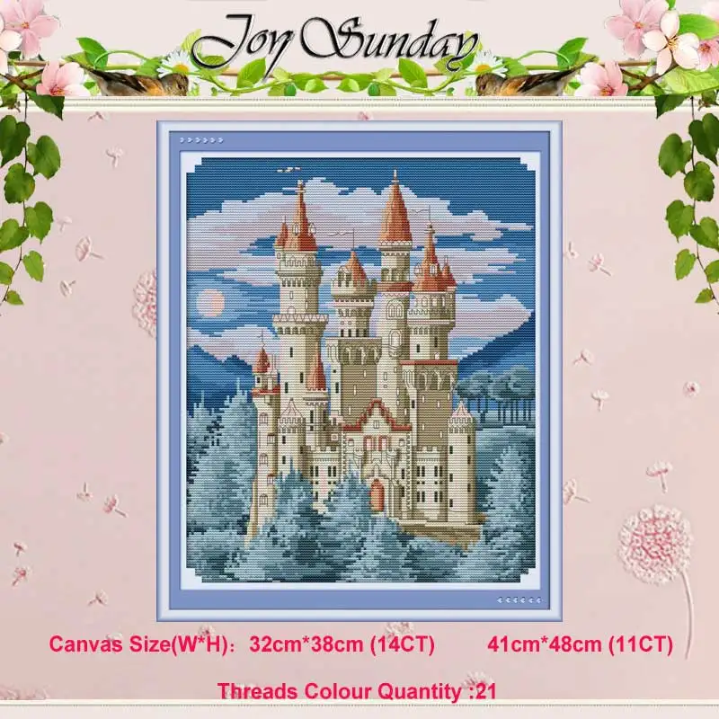 

Castle painting counted 11CT 14CT scenery Cross Stitch Set DIY DMC Chinese Cross-stitch Kit Embroidery Needlework Home Decor