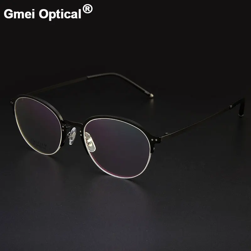 Gmei оптический титановый сплав полуобода прессибции оправы для очков для мужчин и женщин дальнозоркость очки близорукость очки LF2026