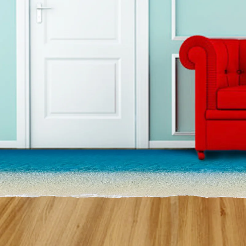 % 3D ПВХ стены Стикеры s Starfish след песчаный пляж напольная наклейка для ванной море