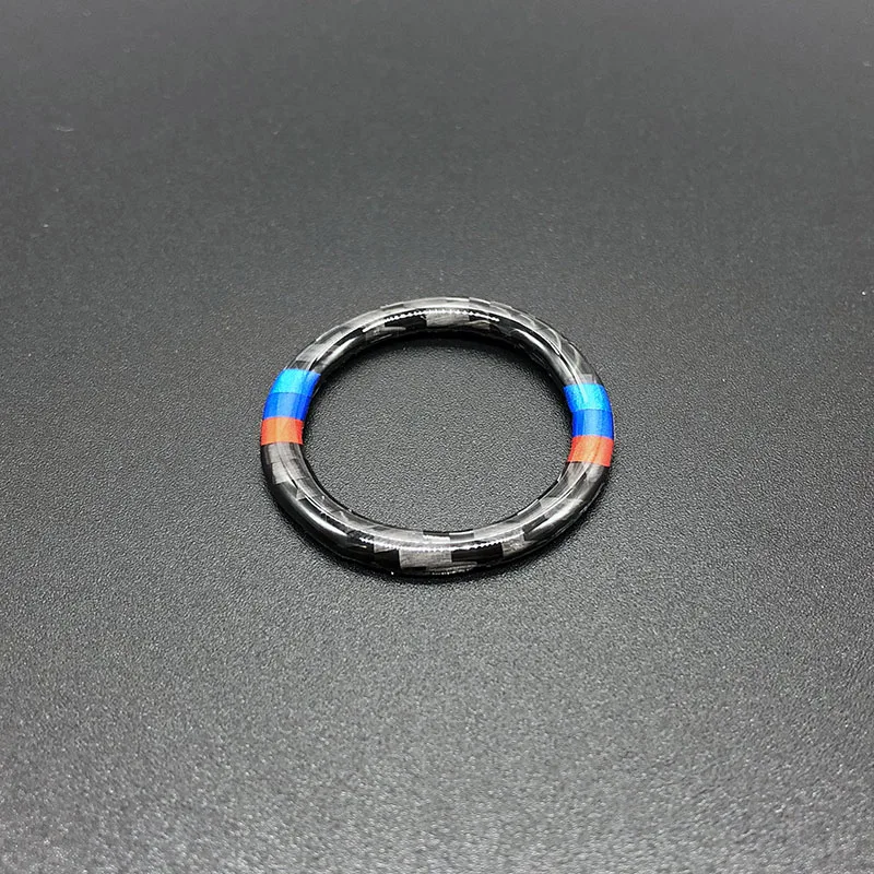 For bmw e90 e92 e93 Carbon Fiber Car Engine Start Stop Ring M Stripe Trim Circle Ignition Key Ring 3 Series Accessories (12)