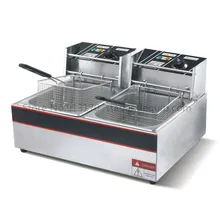 Electric fryer double tanks frying oven stainless steel deep fryer 6liters 2 220v