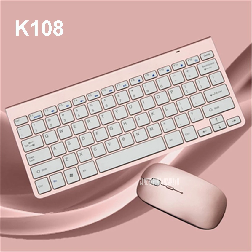 K108 1200DPI клавиатура ультра тонкая беспроводная мышь комбо 2 4G для клавиатуры стиль