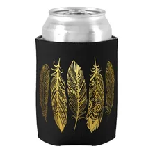 Уникальный Модный искусственный Золото перо Племенной печати может охладитель персонализированные юбилей подарок на день Святого Валентина может Держатели для пары