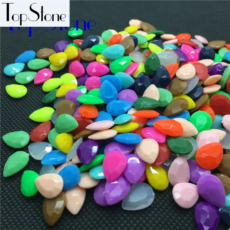

Mix Colors 10x14 13x18 18x25 20x30mm Teardrop Acrylic Fancy Stone Pointed Back Drop Beads Jewelry Making,Garment Use