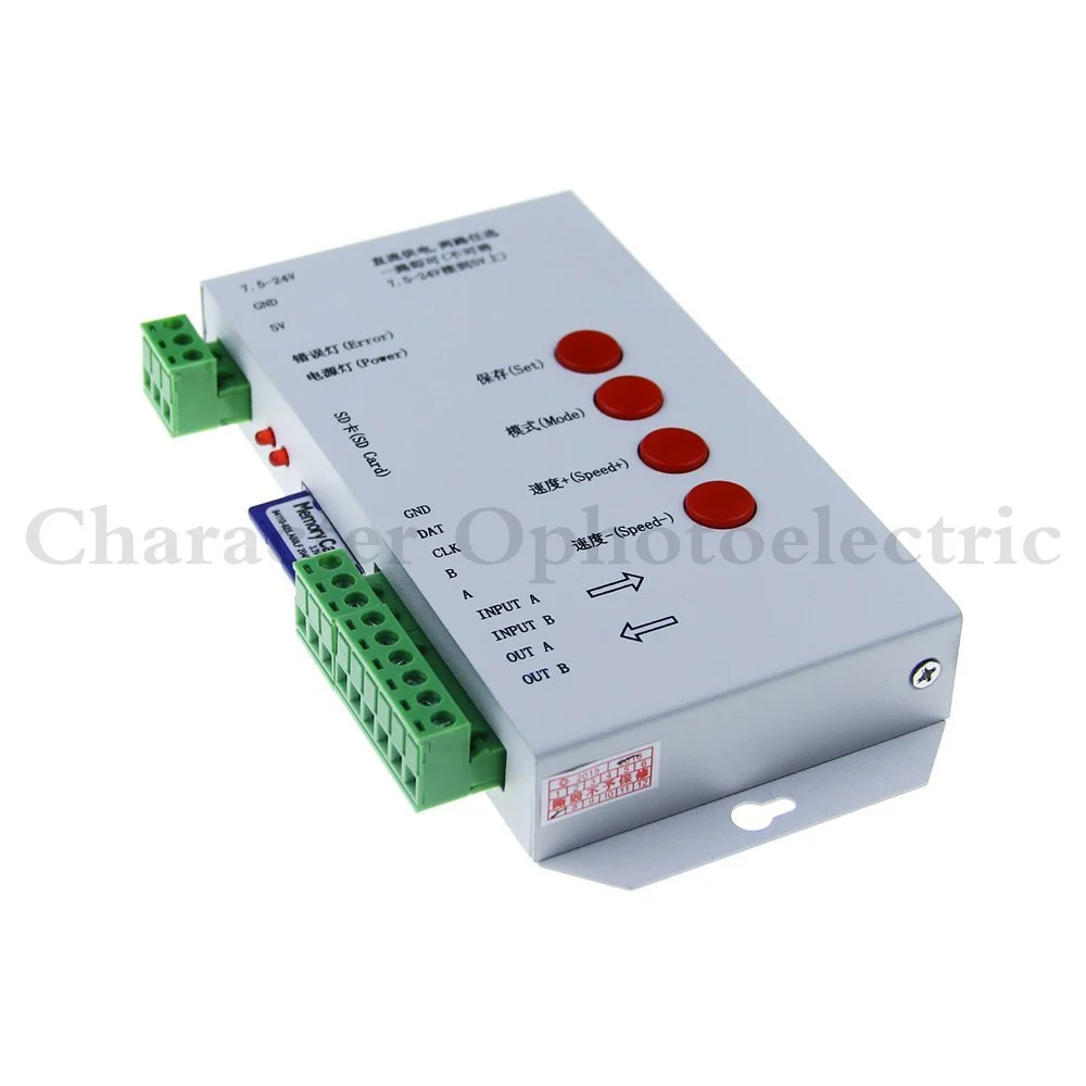 2PCS T1000S SD Card WS2801 APA102 WS2811 WS2812B LPD6803 LED 2048 Pixels Controller DC5~24V T-1000S RGB Controller