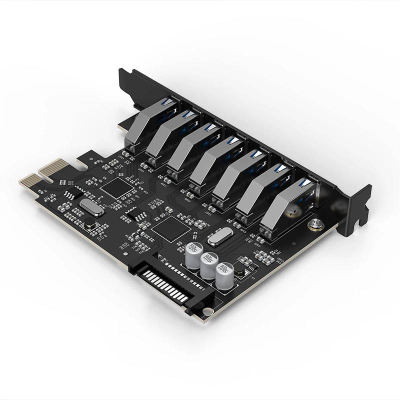 ORICO PVU3-7U 7 Port Super Speed USB3.0 5Gbps PCI-E Express card with a 15pin SATA power connector [VL805 and VL812 chipsets]