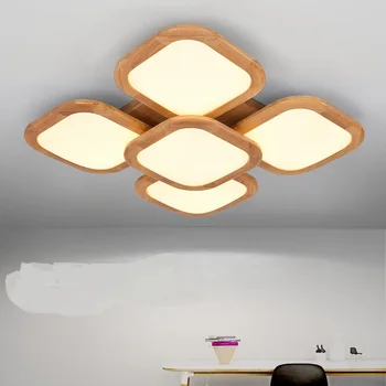 

The LED Ceiling Lights wooden ceiling living room atmosphere lamp board electrodeless dimming LED lighting apartment LU825456