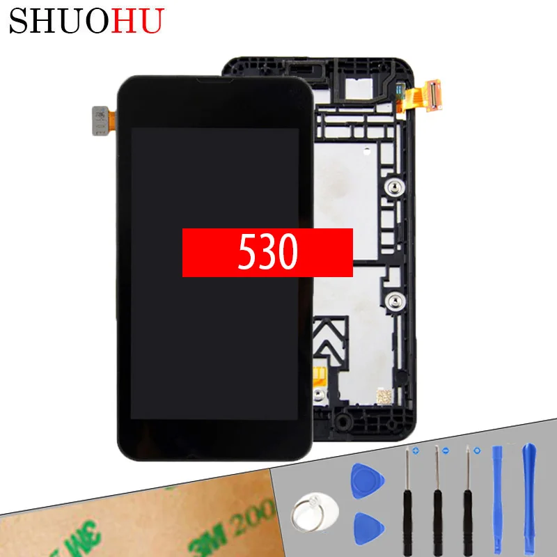 

Tested LCD Screen 4.0 inch TFT(IPS) For NOKIA Lumia 530 LCD Display N530 Touch Digitizer Screen Assembly with Frame