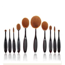 Hot! T10YS01Beauty Toothbrush Shaped Foundation Makeup Oval Cream Puff Brushes 10 Pcs