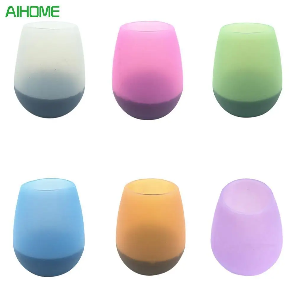 

301-400ml Silicone Red Wine BBQ Camping Portable Red Wine Cups Eco-friendly Silicone Water Cup Outdoor EasyCarrying